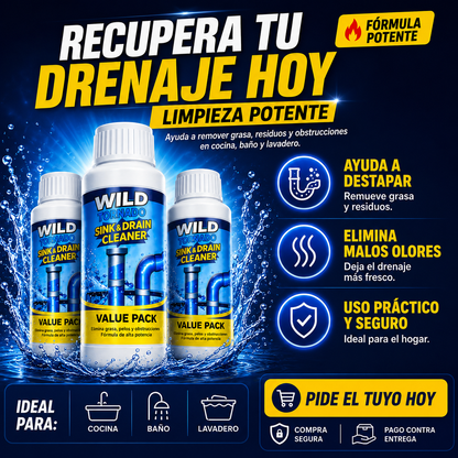 Wild Tornado™-Pack 3x1 | Destapa tu desagüe en minutos y olvídate de las cañerias tapadas para siempre