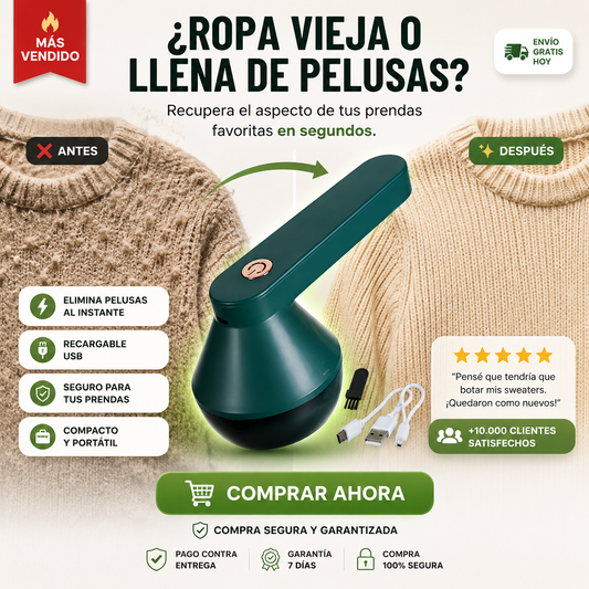 Removedor de Pelusas Eléctrico Recargable™