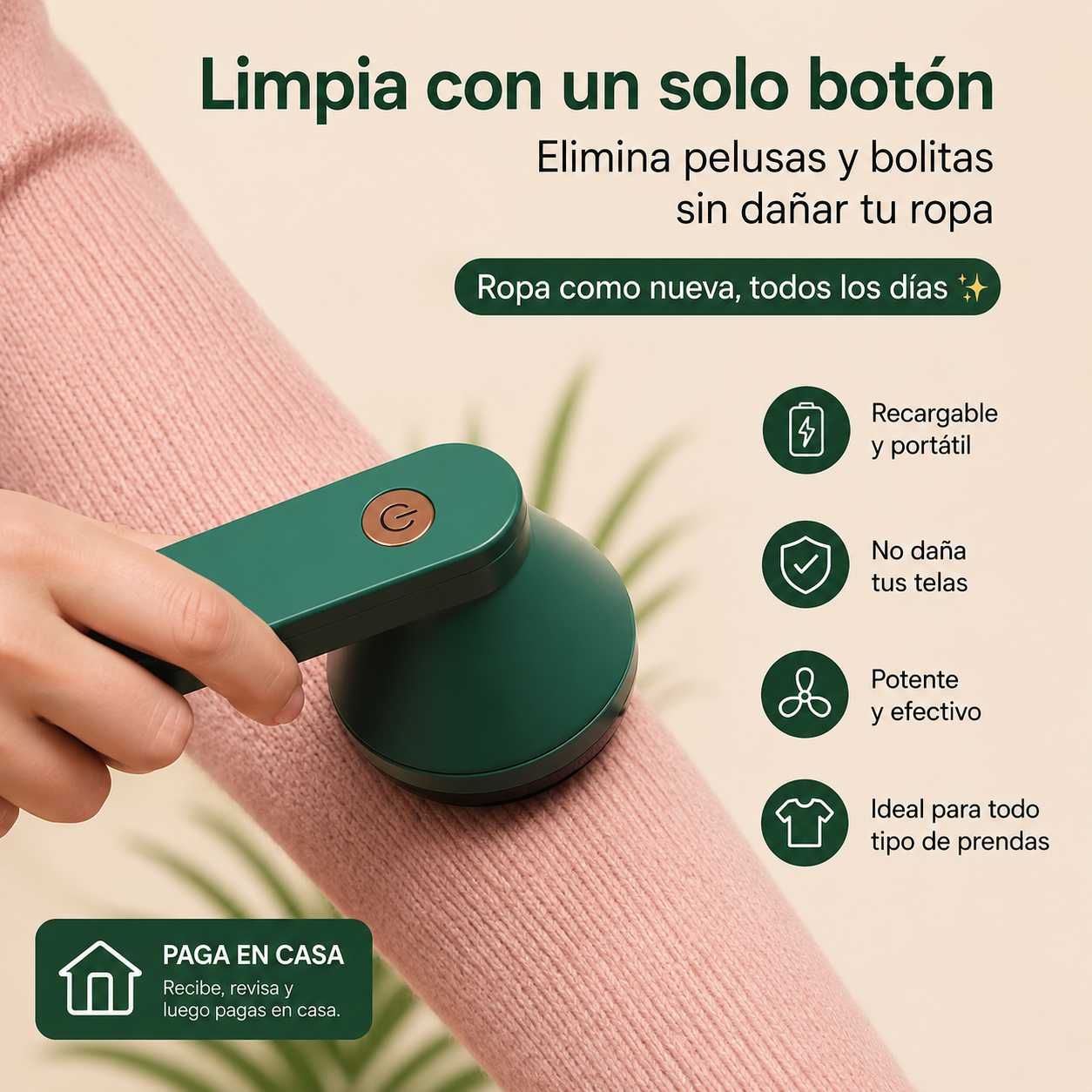 Removedor de Pelusas Eléctrico Recargable™